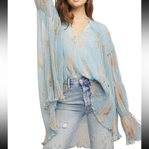 Free People Dahlia Boho Flowy Floral Blouse Women’s